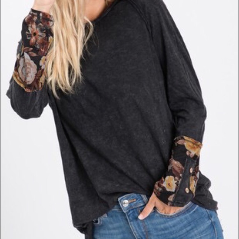 Mineral Was Floral Detail Top